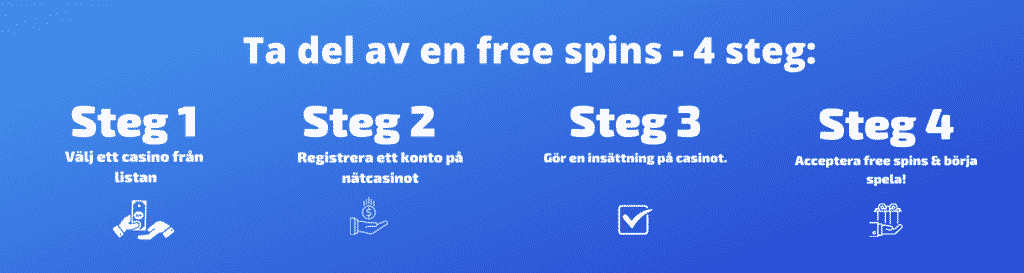 gratis free spins vid registrering utan insättning